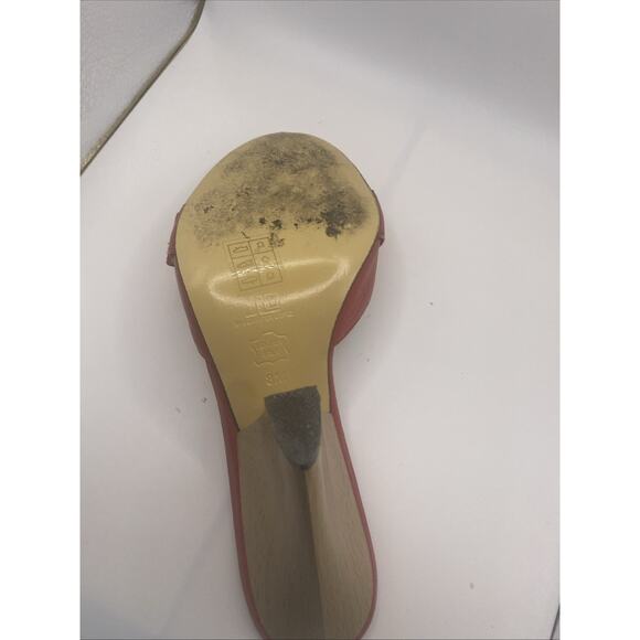 Jennifer Lopez JLO Red Leather Buckle Square Open Toe Slides - Size 8M - Picture 6 of 9